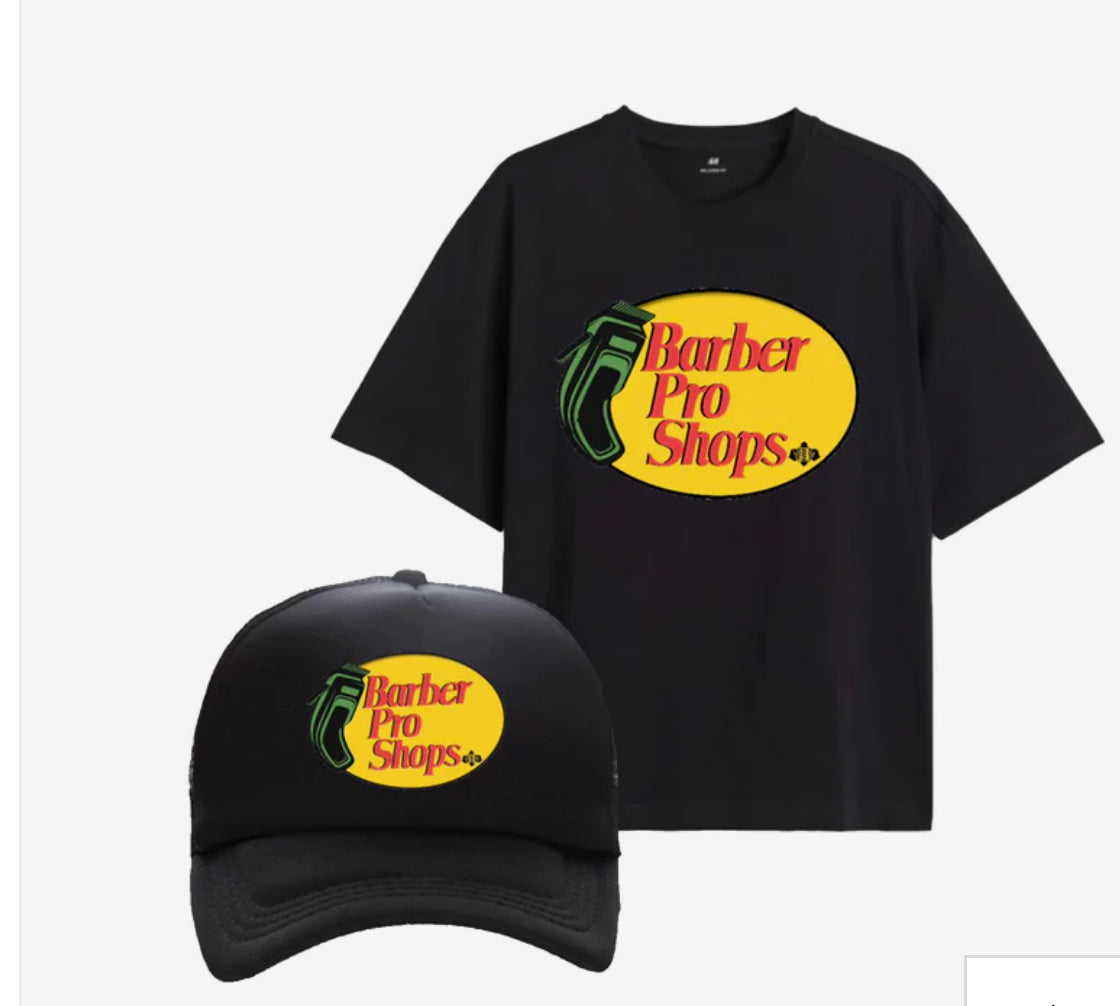Barber Pro Shop T-shirt and Trucker Hat Combo