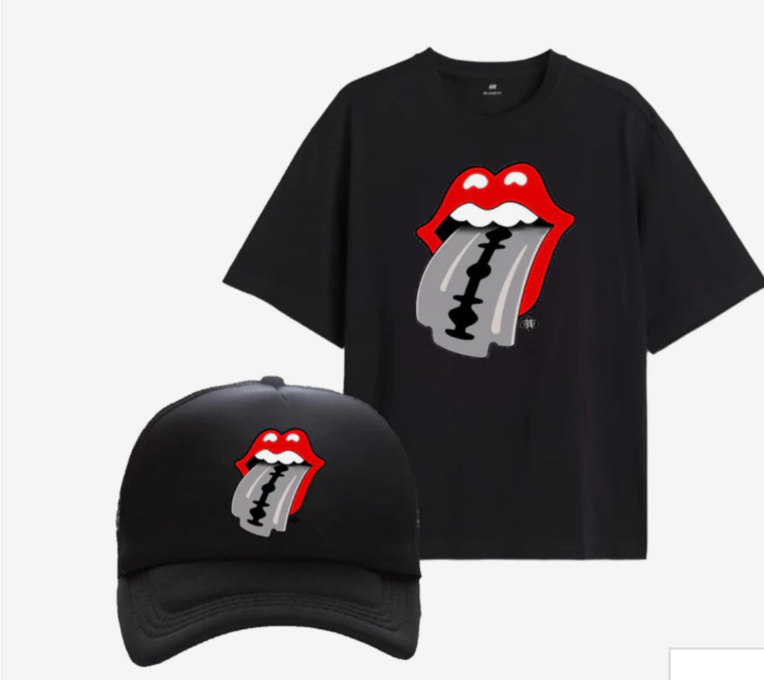Rolling Razor T Shirt and Trucker Hat Combo